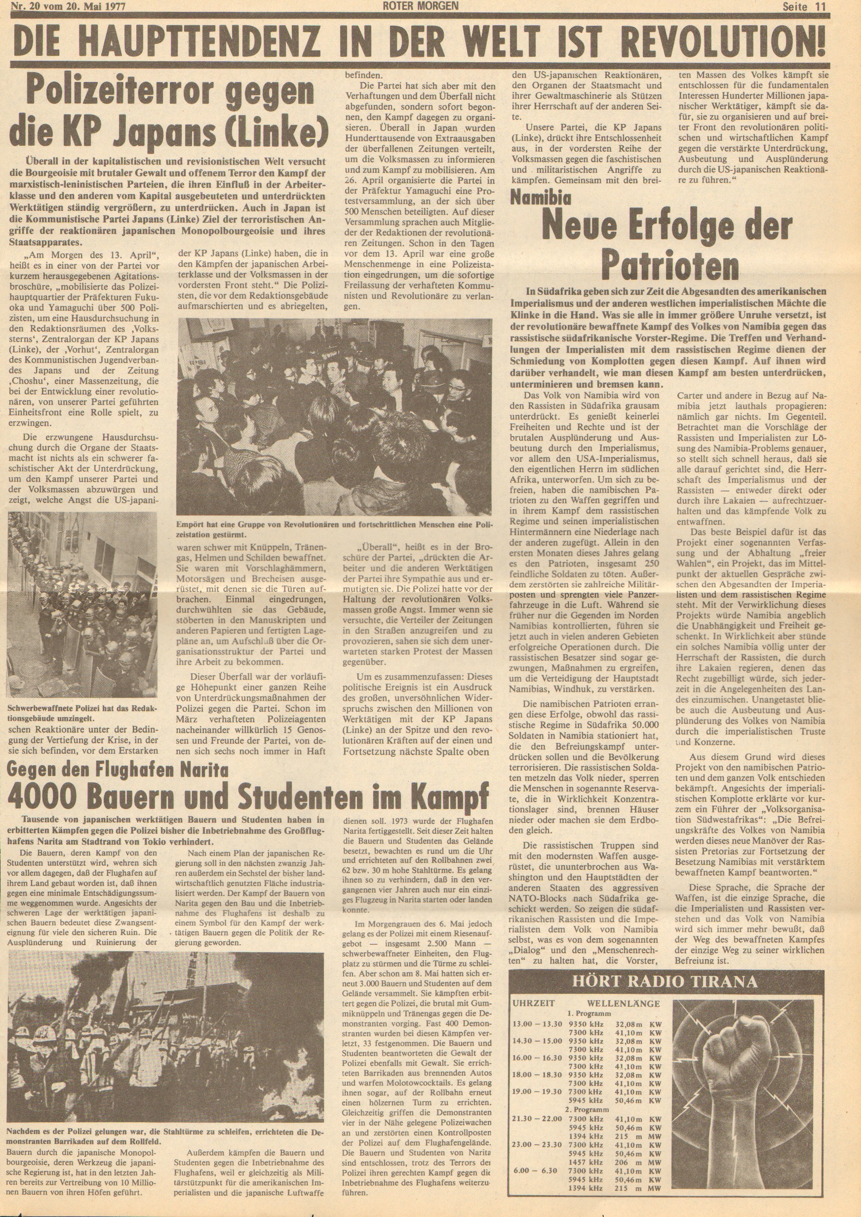 Roter Morgen, 11. Jg., 20. Mai 1977, Nr. 20, Seite 11