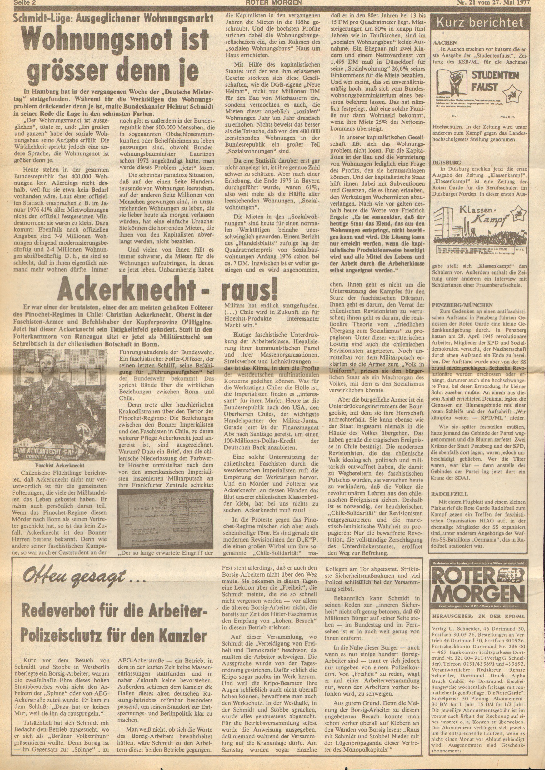 Roter Morgen, 11. Jg., 27. Mai 1977, Nr. 21, Seite 2