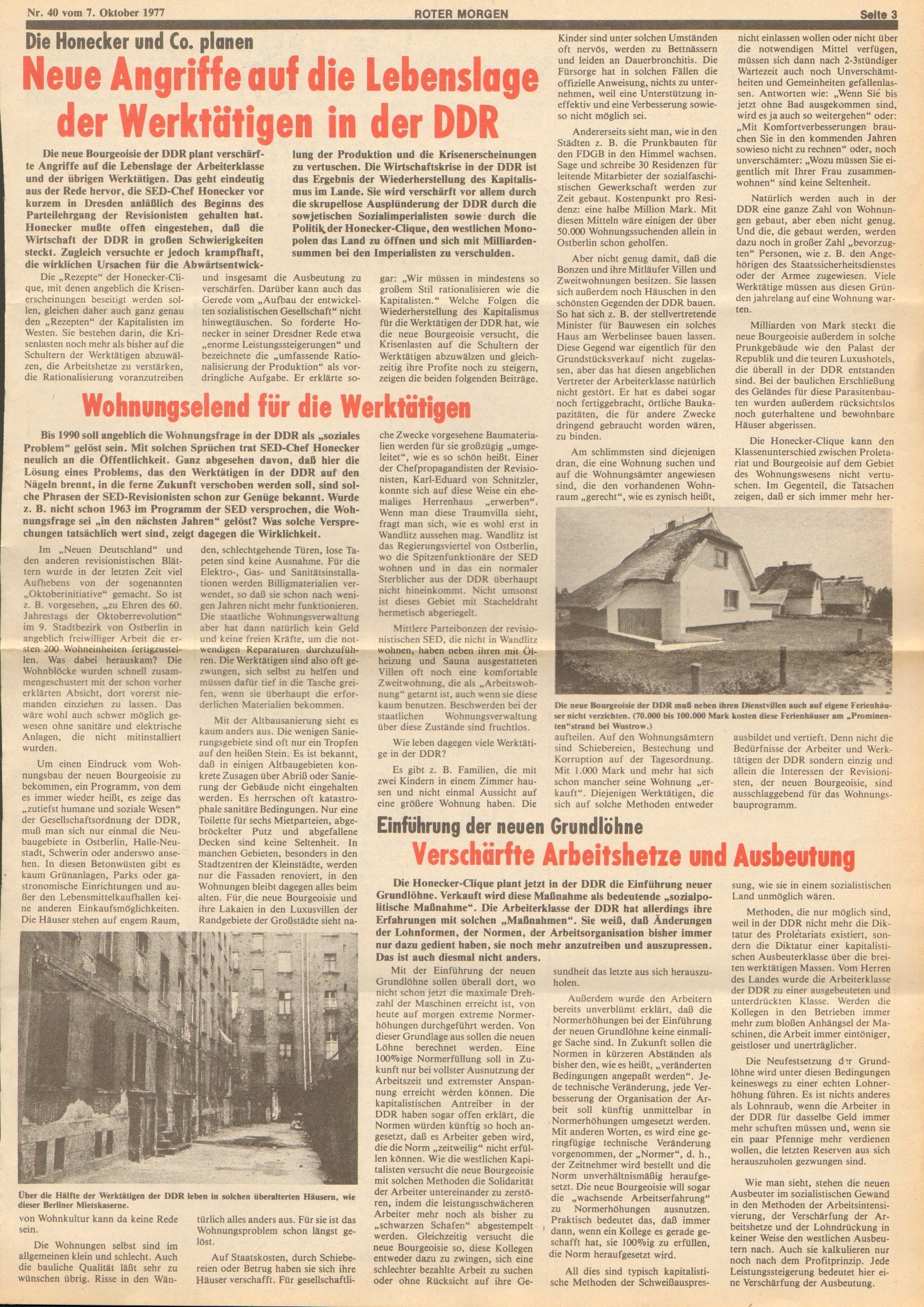 Roter Morgen, 11. Jg., 7. Oktober 1977, Nr. 40, Seite 3