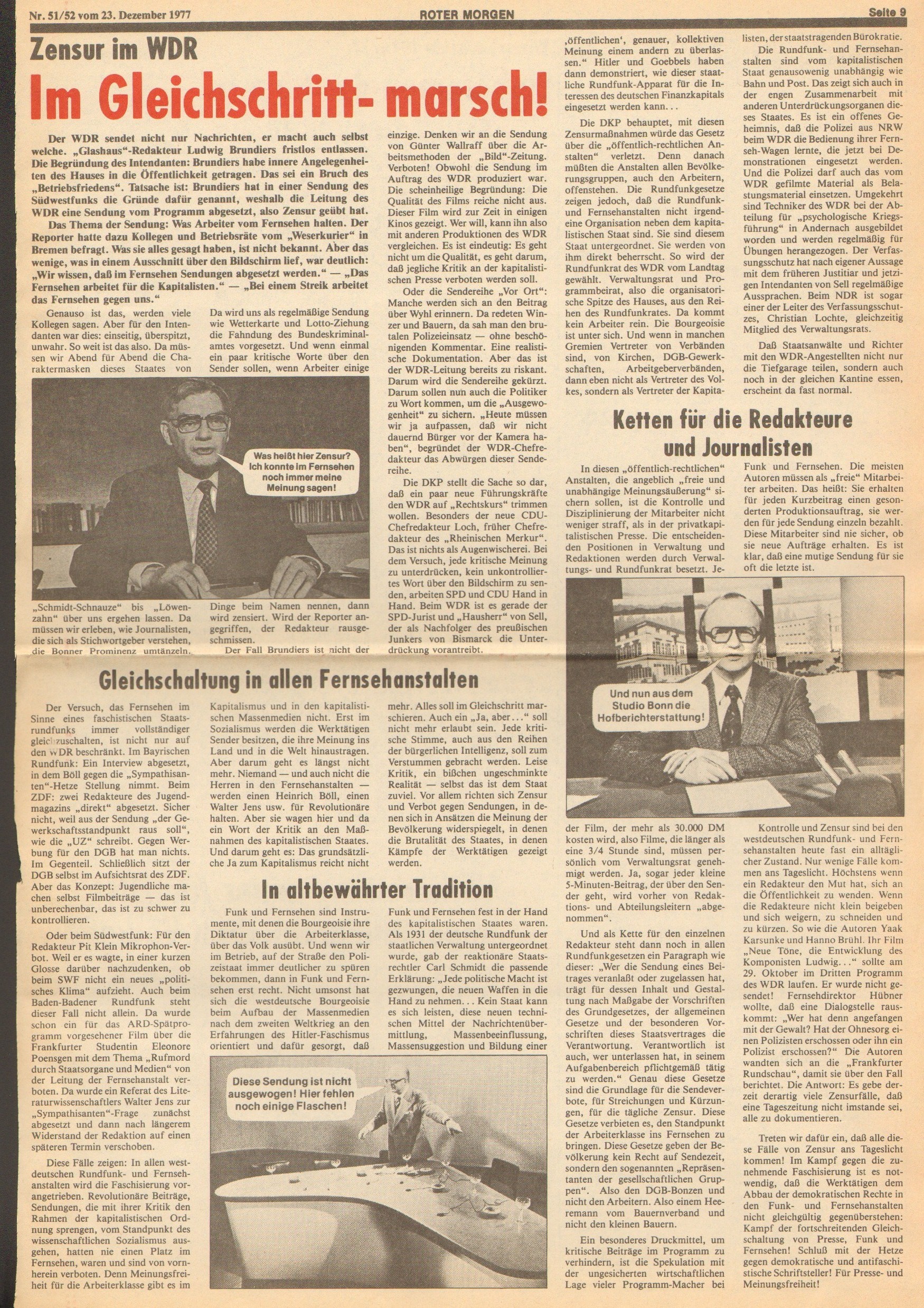 Roter Morgen, 11. Jg., 23. Dezember 1977, Nr. 51/52, Seite 9