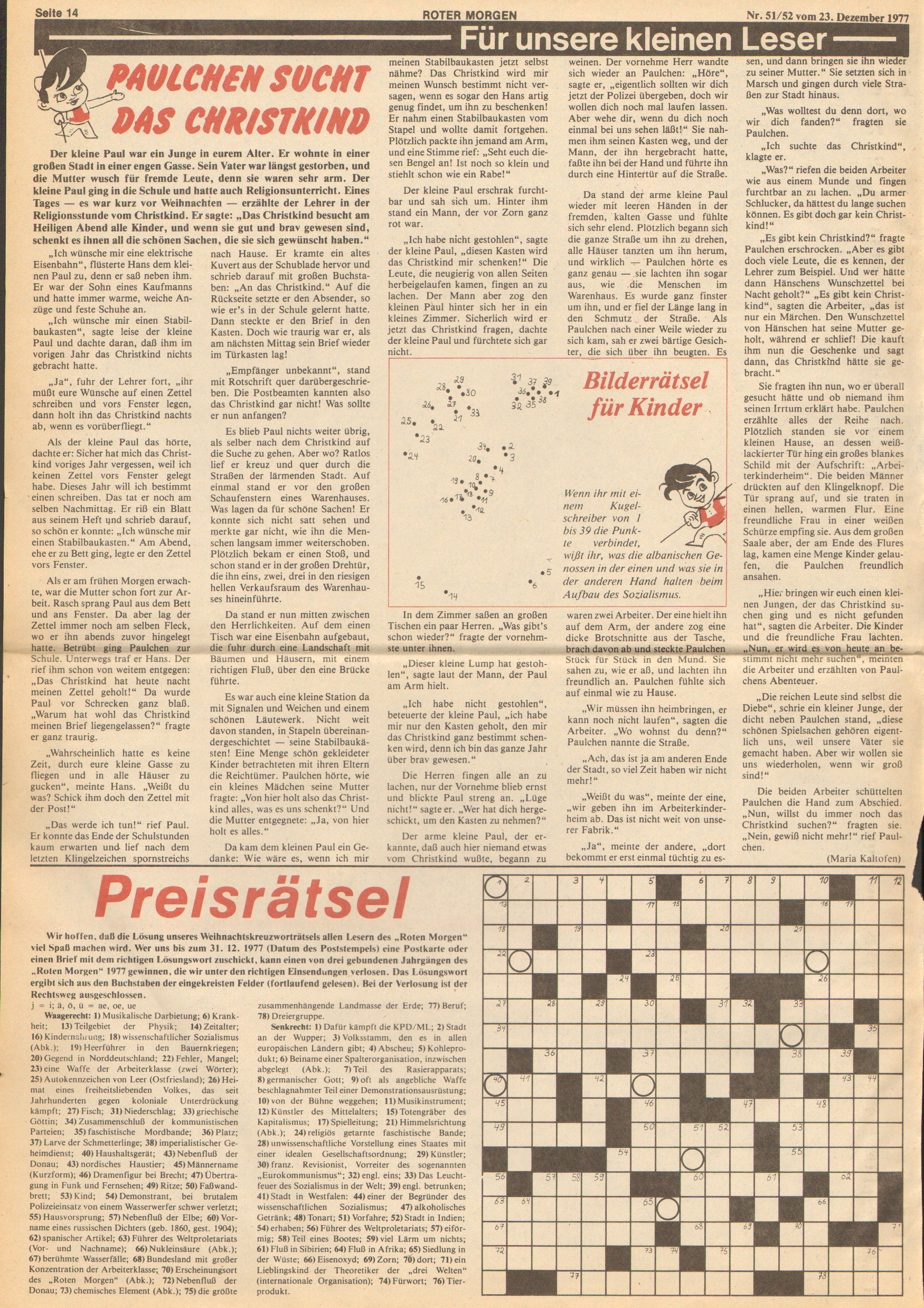 Roter Morgen, 11. Jg., 23. Dezember 1977, Nr. 51/52, Seite 14