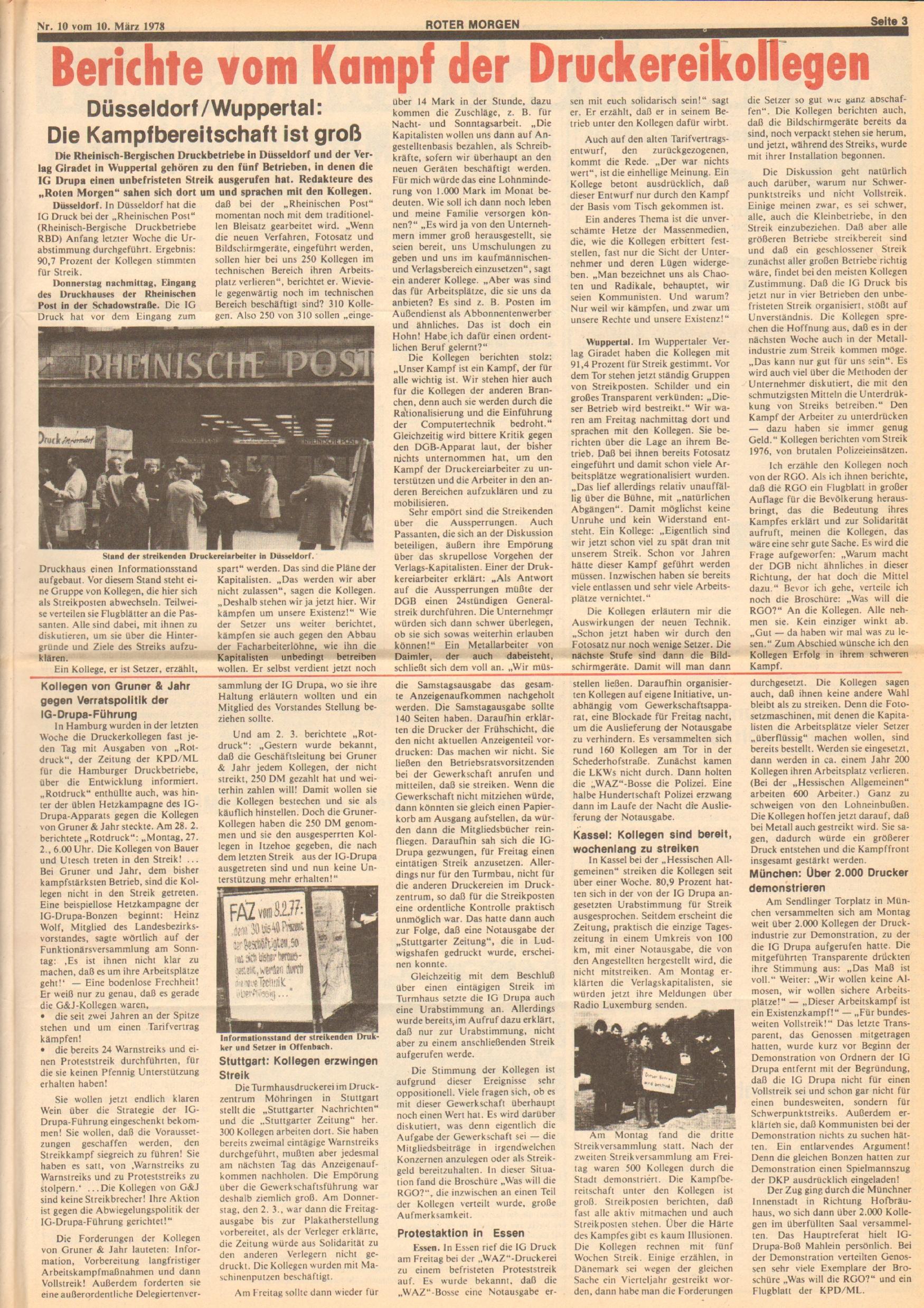 Roter Morgen, 12. Jg., 10. März 1978, Nr. 10, Seite 3