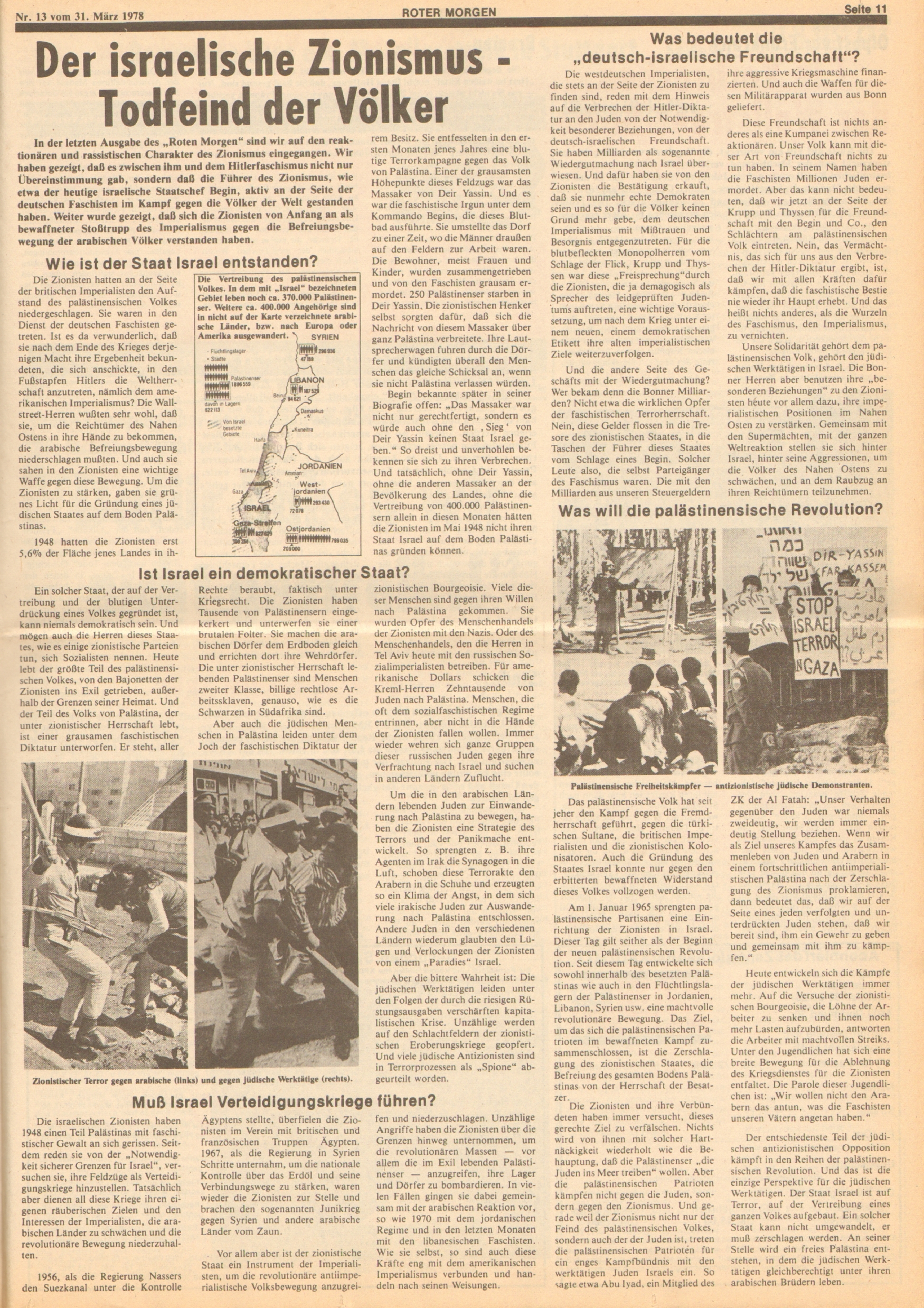 Roter Morgen, 12. Jg., 31. März 1978, Nr. 13, Seite 11