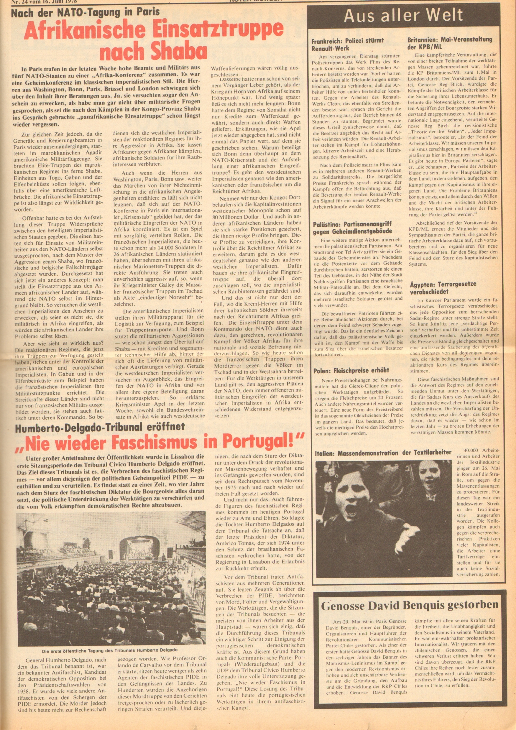 Roter Morgen, 12. Jg., 16. Juni 1978, Nr. 24, Seite 3