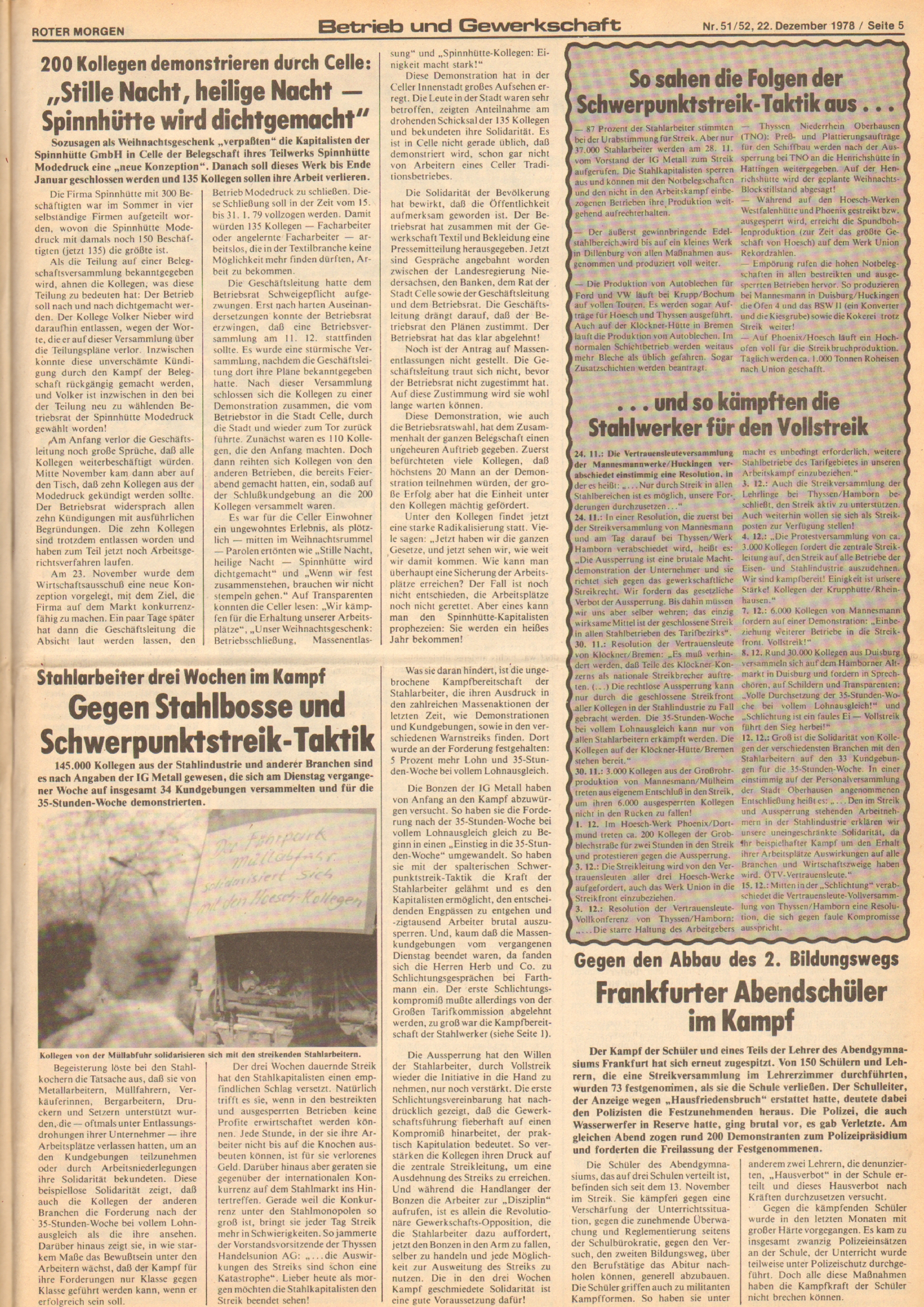 Roter Morgen, 12. Jg., 22. Dezember 1978, Nr. 51/52, Seite 5
