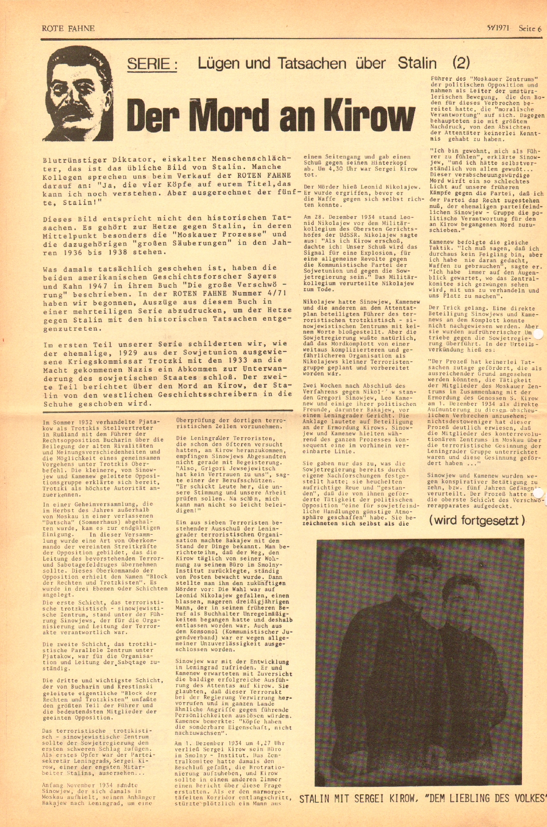 Rote Fahne, 2. Jg., 15.3.1971, Nr. 5, Seite 6
