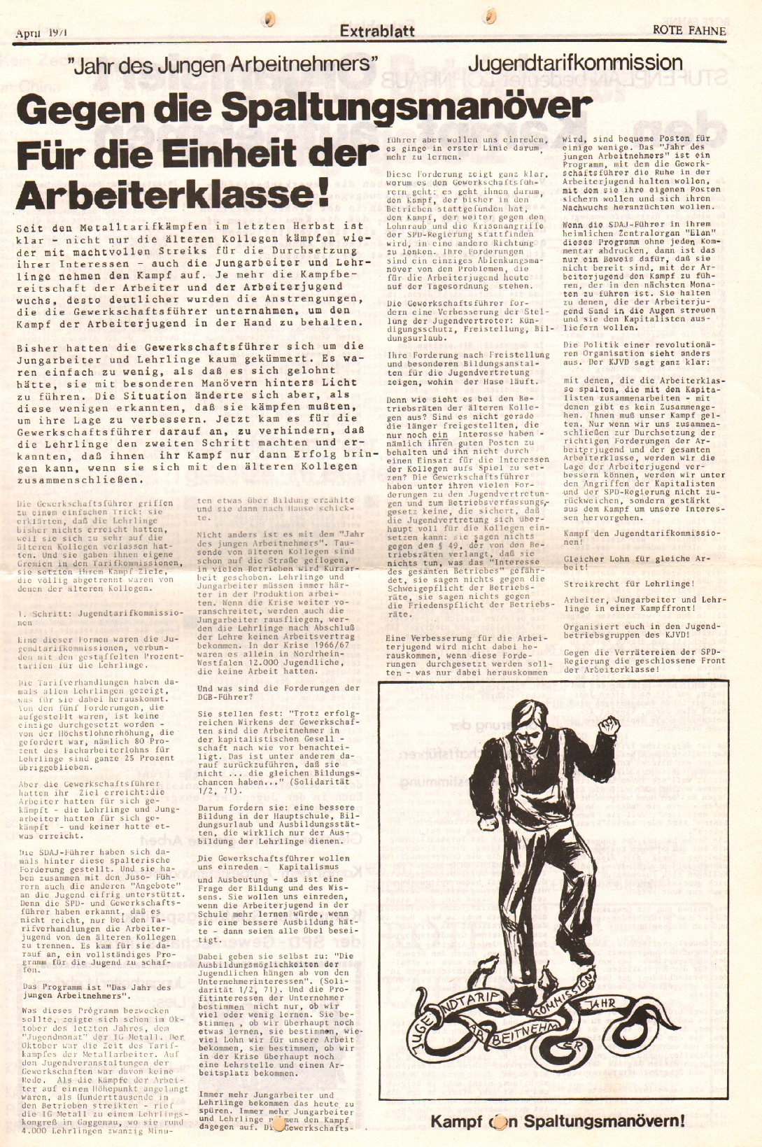 Rote Fahne, 2. Jg., April 1971, Extrablatt, Seite 3
