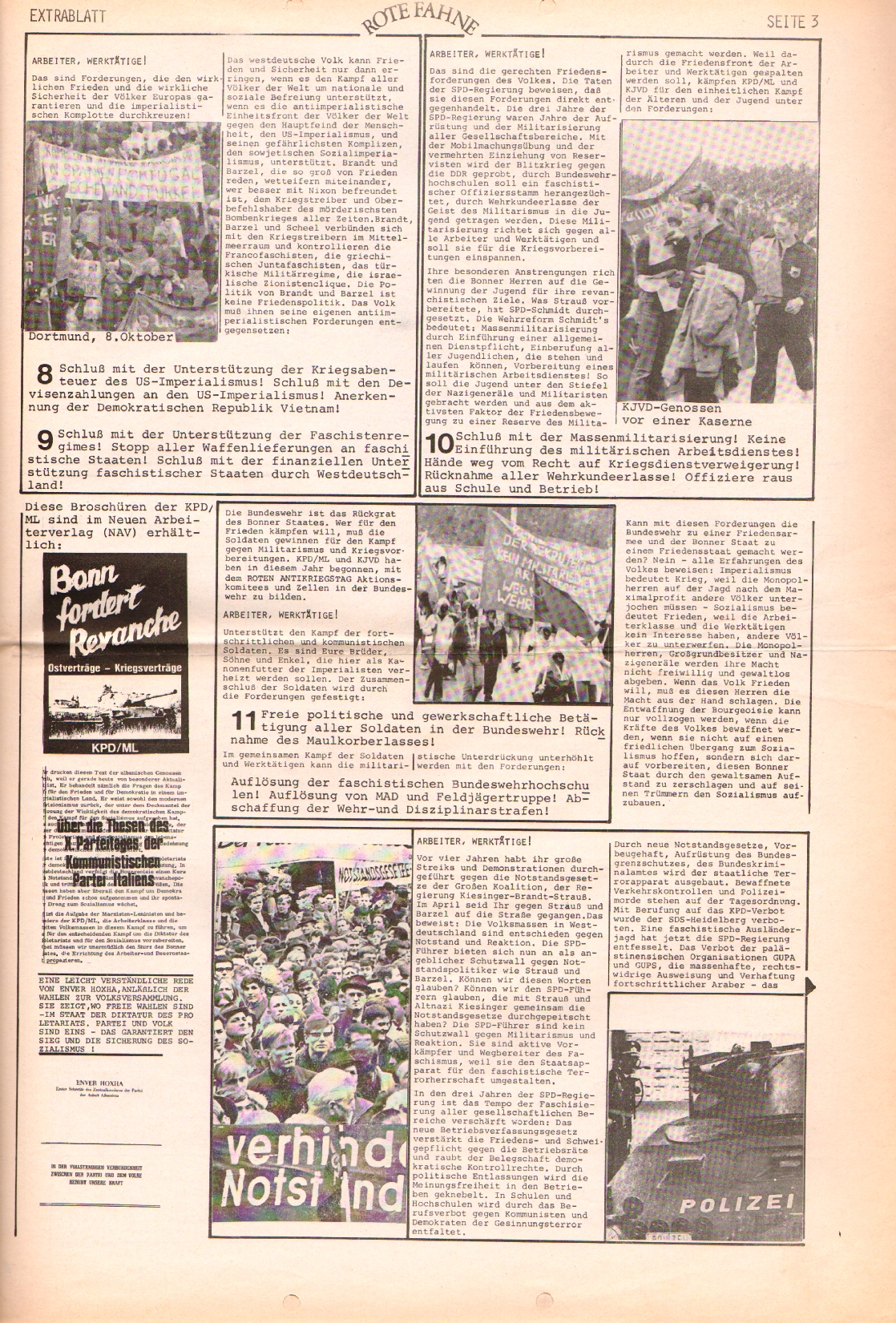 Rote Fahne, 3. Jg., November 1972, Extrablatt, Seite 3